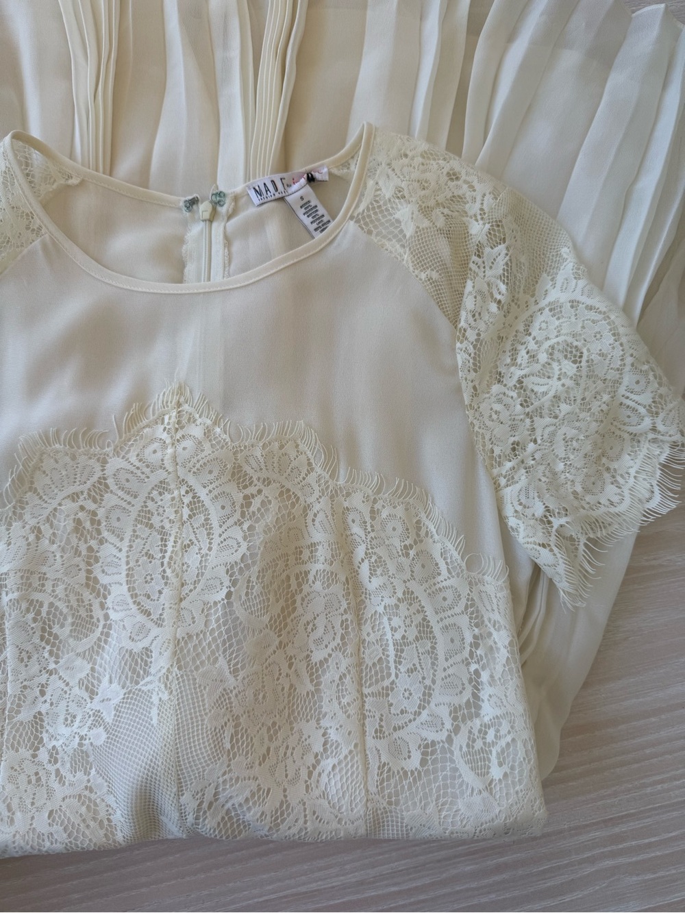 Lace Detail Ivory Dress